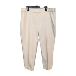 Talbots Chatham Ankle Pant Womens 18 Tan Curvy Fit Tapered Leg Casual Career